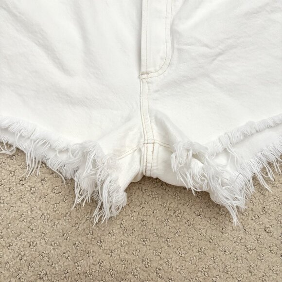AGOLDE Parker High Rise White Cutoff Jean Shorts Women’s Size 26 Button Fly - Picture 4 of 7